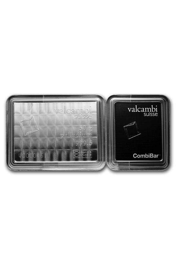 50x 1 gram Palladium CombiBar - Valcambi Suisse (In Assay)