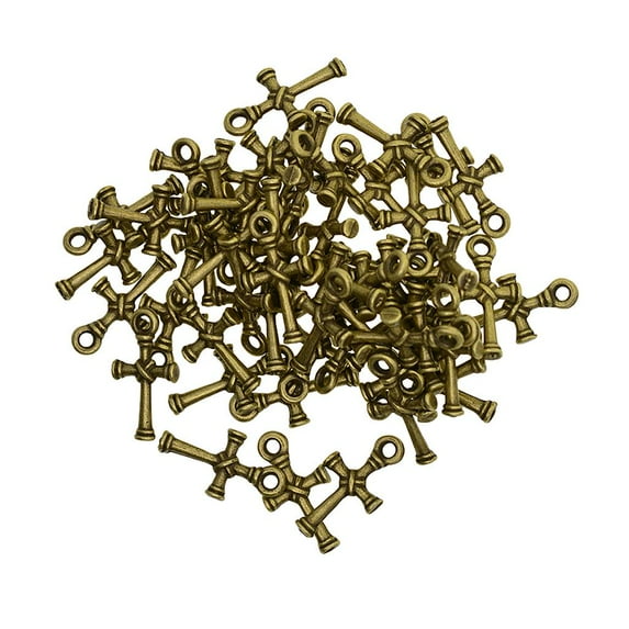 50x 3D X Knot Cross Charms Pendant Antique Bronze Religious Craft DIY