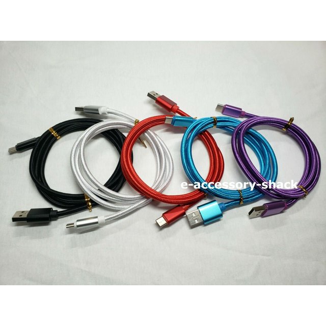 50x 3ft TypeC USB Braided Fast Charger Cable Quick Charging Cord Bulk