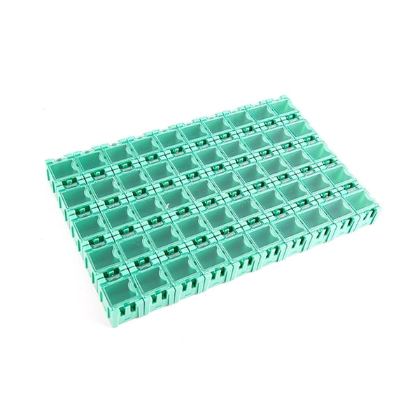 50x ABS Storage Containers, Clear Lids & Locking Clasps for Workshop Organization