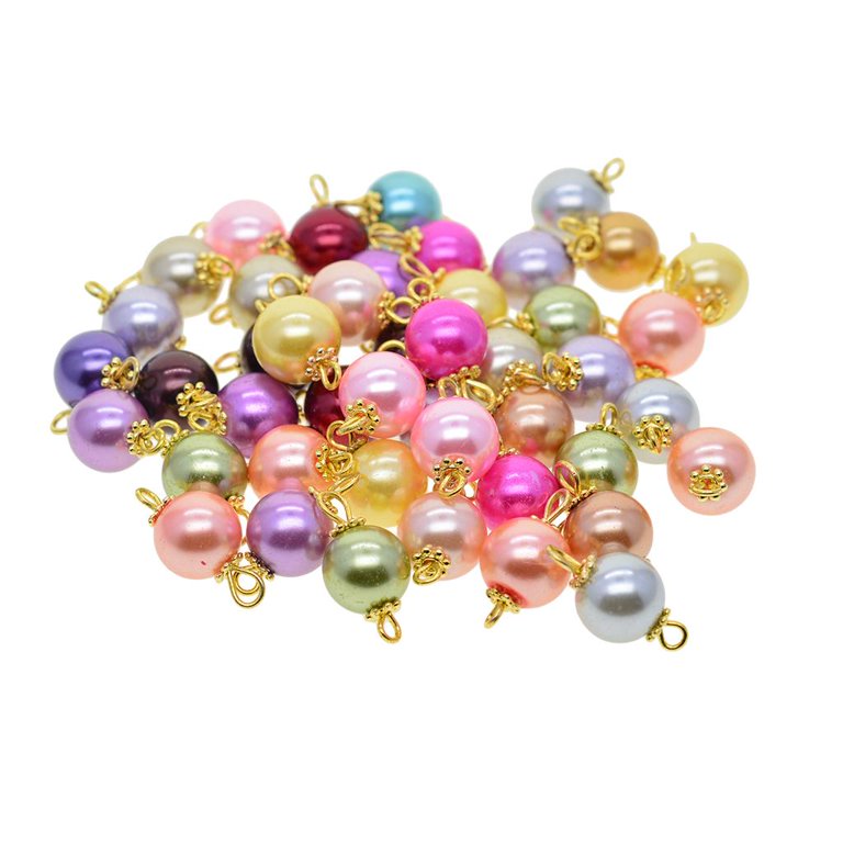 Charms Beads or Spacers 5 Multicolor Flowers For Bracelets Necklaces Etc.  New