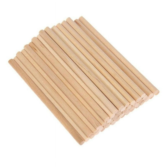 50x Blank Wood Sticks Unfinished Wooden Dowel Rod Model Thin - 10x0.5cm