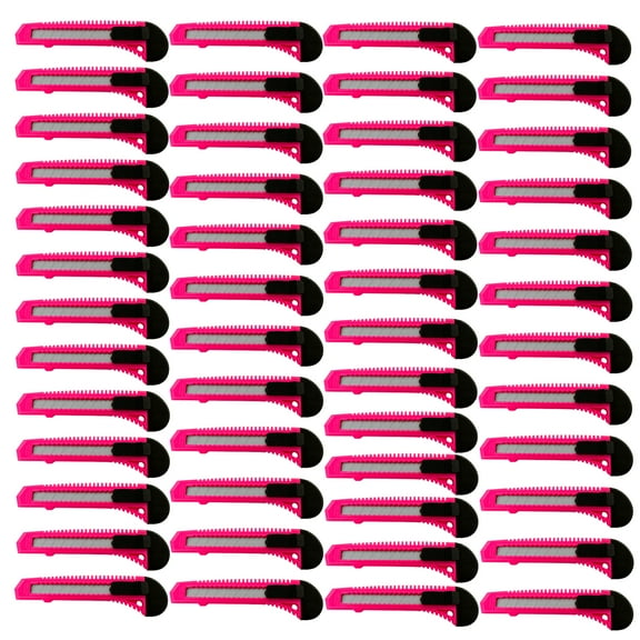 50x Bulk Utility Knife Box Cutters Snap Off Blade Neon Pink