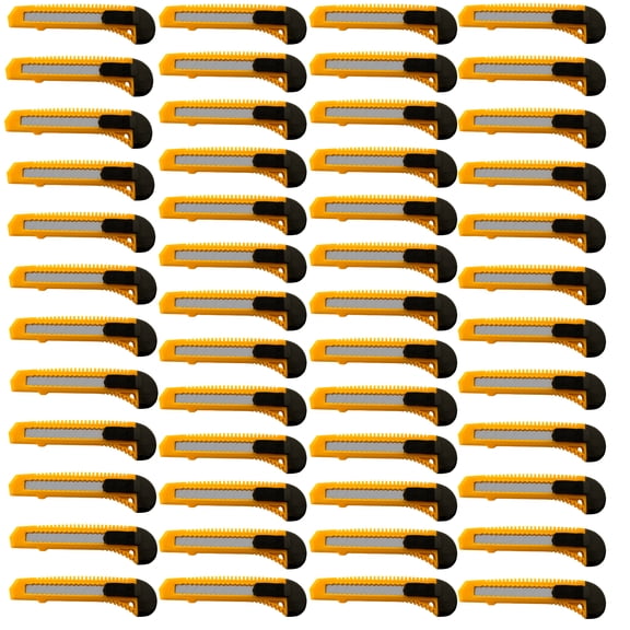 50 Pack Bulk Utility Knife Box Cutters with Snap-Off Blades for Home, Office, and Workshop