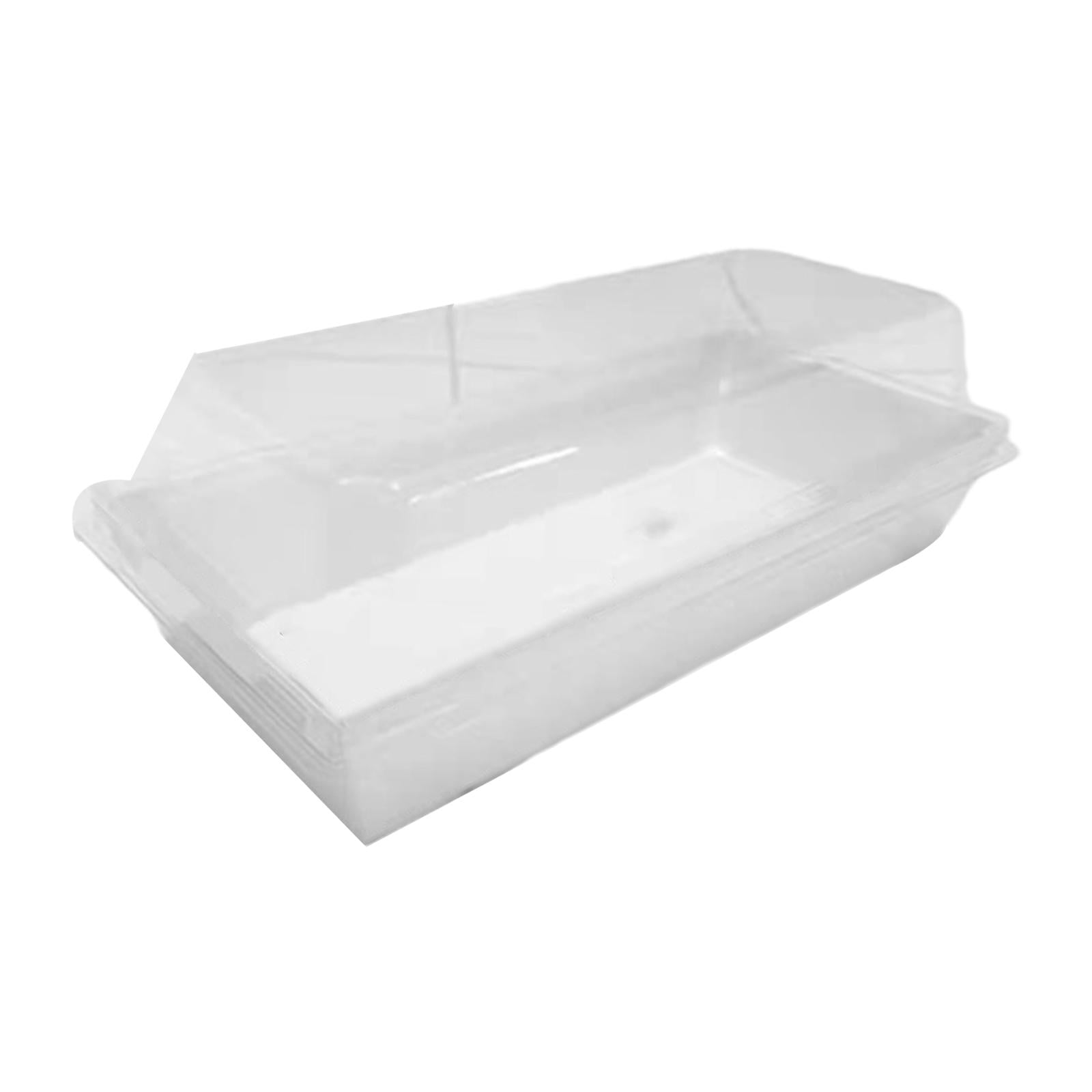50x Food Boxes Snack Box with Clear Lid Rectangle Durable Dessert ...
