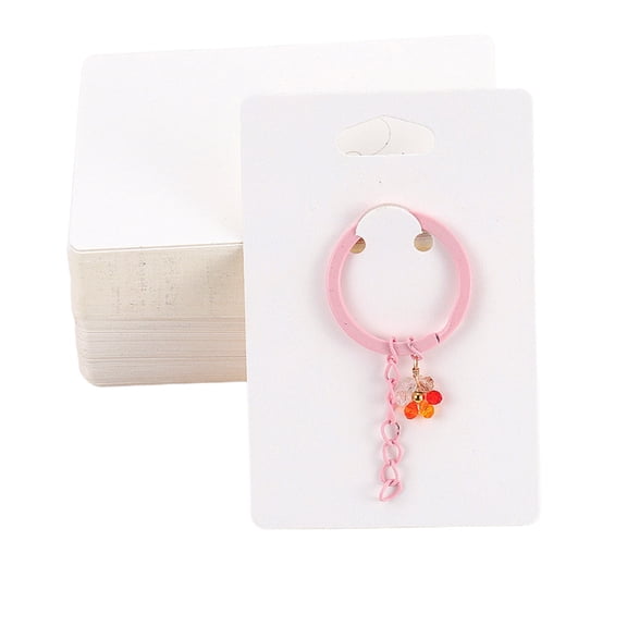 50x Keychain Packaging Cardstock Holder for Displaying Keyring Brown Paper Jewelry Keychain Cards Holder for Selling
