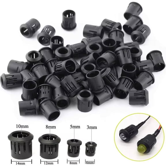 Lindmeyers 10 mm Plastic Mounting Bracket, Black, 50 Piece