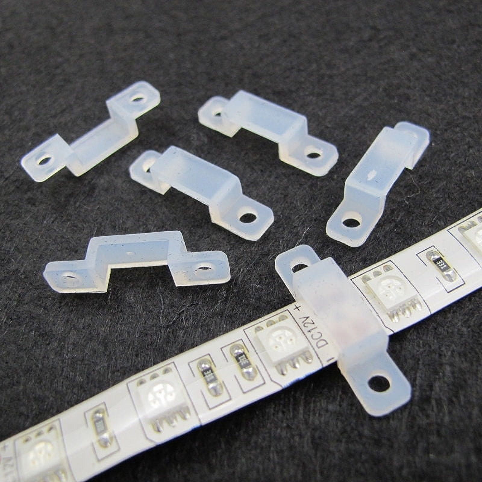 50x LED Strip Mounting Clips Brackets Holders Flexible Silicone 12mm