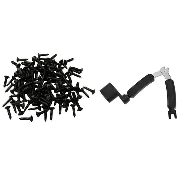 50x Pickguard Screws 3MM for Fender Strat Style Guitar & 1x Guitar Peg String Winder + String Pin Puller + String Cutter