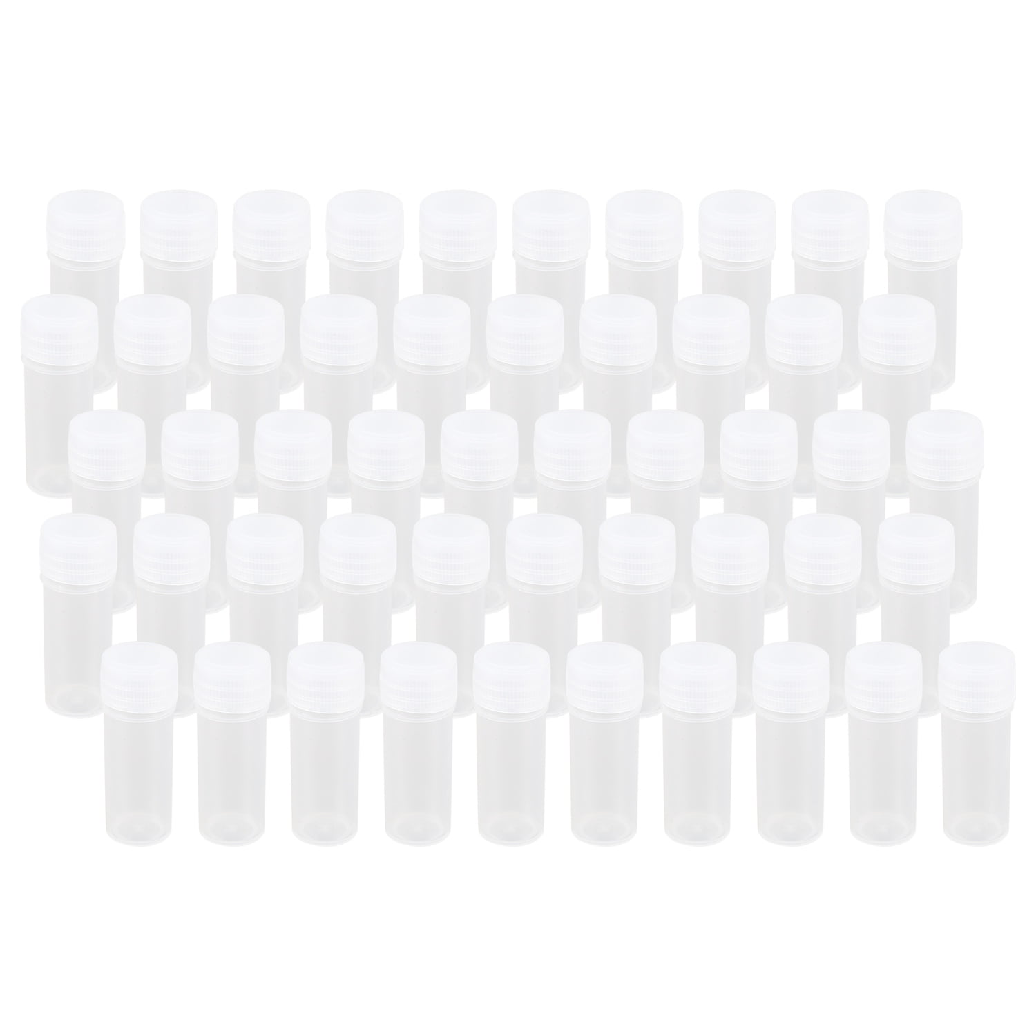 50x Plastic Sample Bottle 5ml Test Tube Lab Small Vial Storage ...