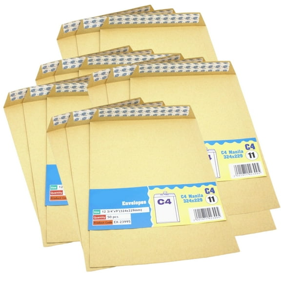 50x Self-Adhesive Envelopes Krafts Paper Envelope Skylines Envelope for Office