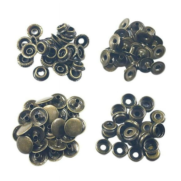 50x Snap Fasteners Press Stud Button Sewing for Leather Coat Jeans Bag - Brass, 15mm