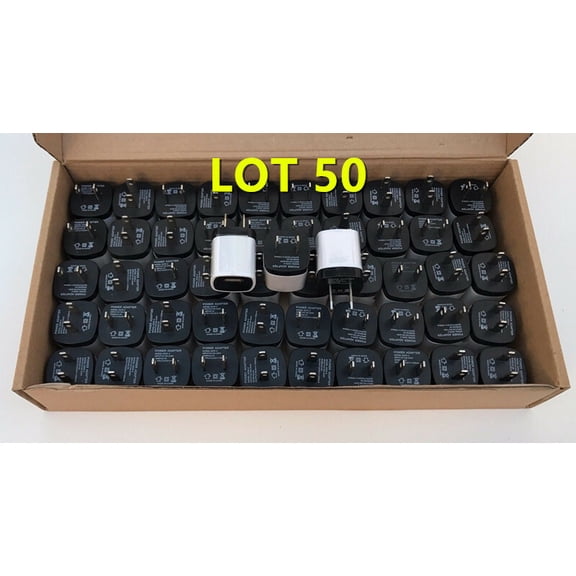 50x USB Wall Charger Plug Home Power Adapter US Outlet For iPhone5S 6 PLUS 7 WH