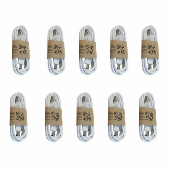 50x White Micro USB Charger Cable Cord For Samsung Android Cell Phone Lot