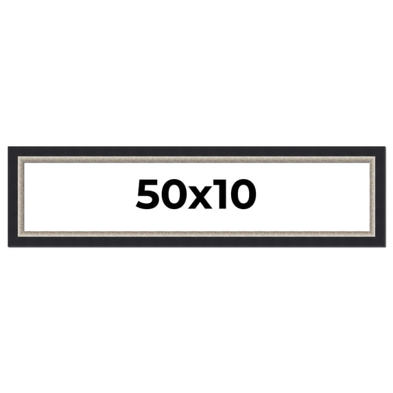 50x10 Frame Black Real Wood Picture Frame Width 2.25 Inches | Interior Frame Depth 0.5 Inches |