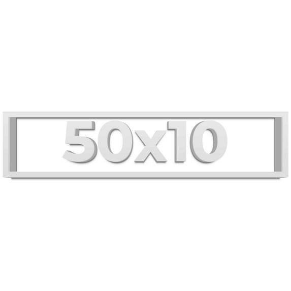 50x10 Shadow Box High Gloss White Display Frame | 1.625 Inches Deep | 1 Inch Moulding Width | Solid