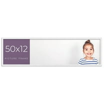 50x12 Frame White Real Wood Picture Frame Width 0.75 inches | Interior Frame Depth 0.5 inches |