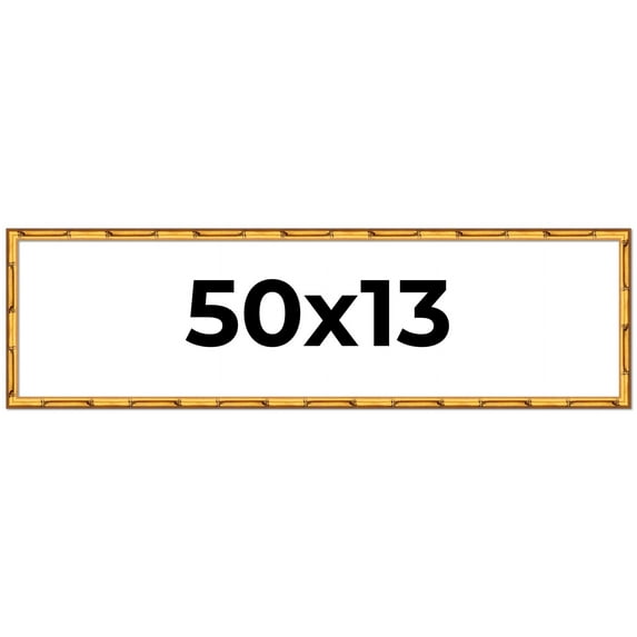 50x13 Frame Gold Bamboo Picture Frame - Complete Modern Photo Frame Includes UV Acrylic Shatter