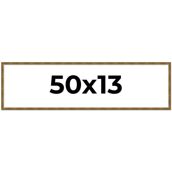 50x13 Frame Gold Picture Frame - Complete Modern Photo Frame Includes UV Acrylic Shatter Guard