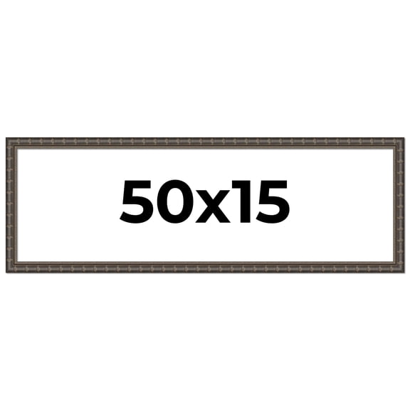 50x15 Frame Black Bamboo Solid Wood Picture Frame Width 1.5 Inches | Interior Frame Depth 0.5