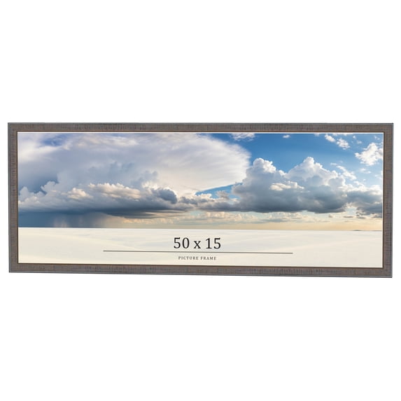 50x15 Frame Blue Kingsley Pewter Solid Wood Picture Frame Width 0.75 Inches |Interior Depth 0.5
