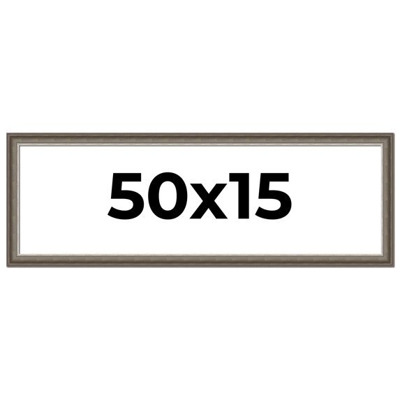 50x15 Frame Brown Solid Wood Picture Frame | 1.75 Inch Moulding Width | Austin Frame Complete with