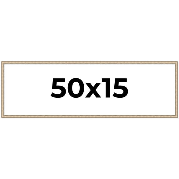 50x15 Frame Silver Real Wood Picture Frame Width 0.75 Inches | Interior Frame Depth 0.5 Inches |