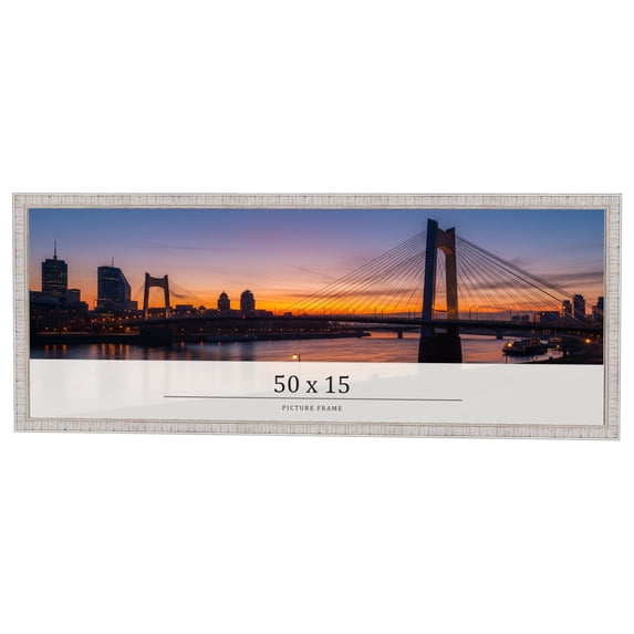 50x15 Frame White Real Wood Picture Frame Width 0.75 inches | Interior Frame Depth 0.5 inches |