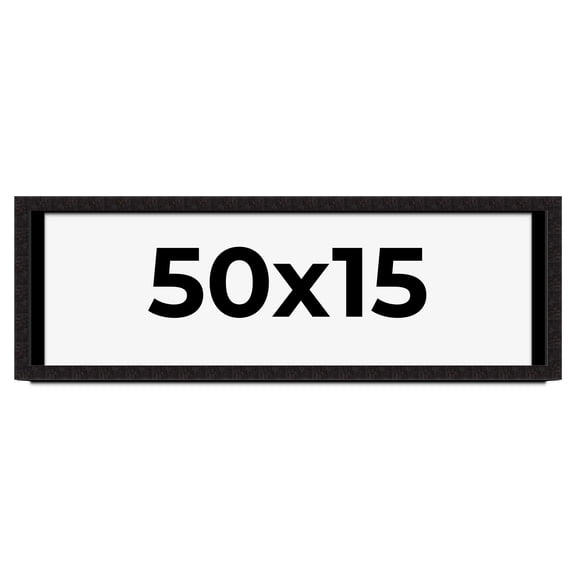 50x15 Shadow Box Black Solid Wood Display Picture Frame | 1 Inch Rabbet Depth | | 1.375 Inch