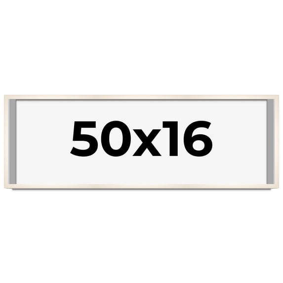 50x16 Frame White Wash Solid Wood Picture Frame | 0.75 Inch Moulding Width | Includes UV Acrylic