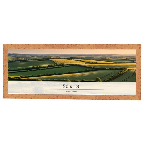 50x18 Frame Beige Real Wood Picture Frame Width 1.25 inches | Interior Frame Depth 0.5 inches |