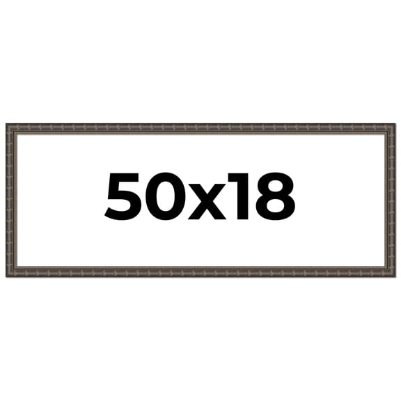50x18 Frame Black Bamboo Solid Wood Picture Frame Width 1.5 Inches | Interior Frame Depth 0.5