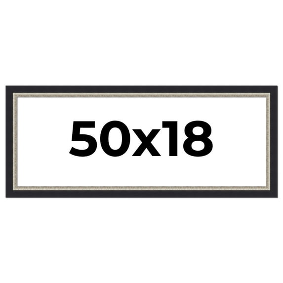 50x18 Frame Black Real Wood Picture Frame Width 2.25 Inches | Interior Frame Depth 0.5 Inches |
