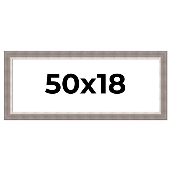 50x18 Frame Grey Real Wood Picture Frame Width 2.75 Inches | Interior Frame Depth 0.5 Inches |