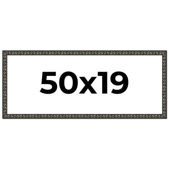 50x19 Frame Black-Brown Medieval Solid Wood Picture Frame | 1.5 Inch Moulding Width | Gotham