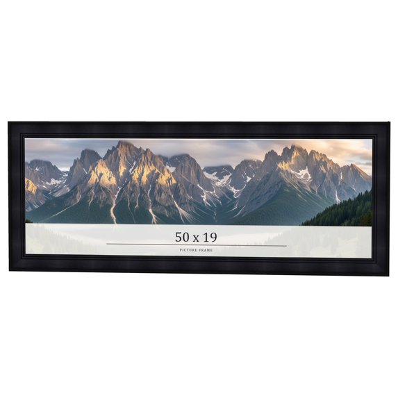50x19 Frame Black Passaggi Solid Wood Picture Frame Width 1.5 Inches | Interior Depth 0.5 Inches |