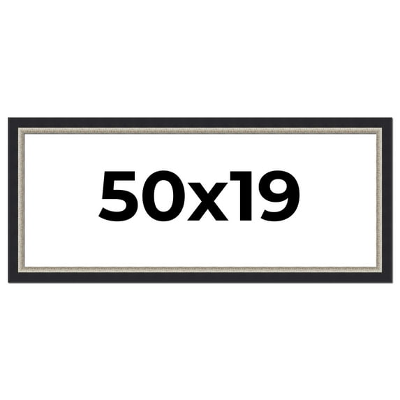 50x19 Frame Black Real Wood Picture Frame Width 2.25 Inches | Interior Frame Depth 0.5 Inches |