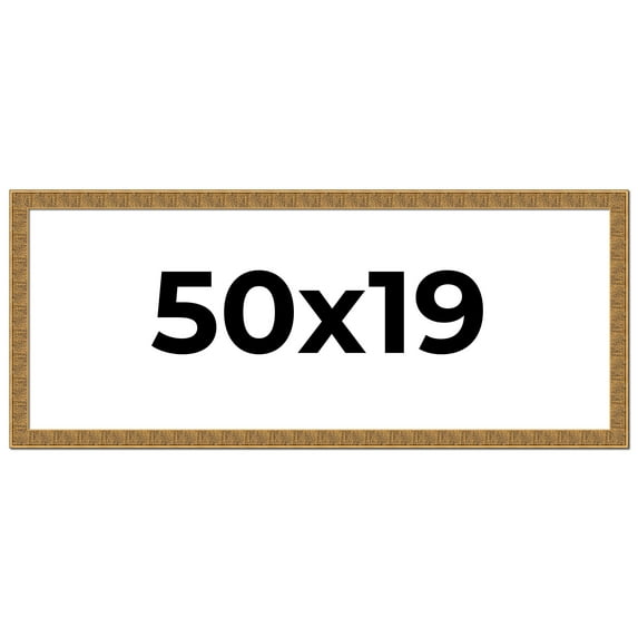 50x19 Frame Black and Gold Distressed Solid Wood Sonoma Picture Frame | 1.625 Inch Moulding Width |