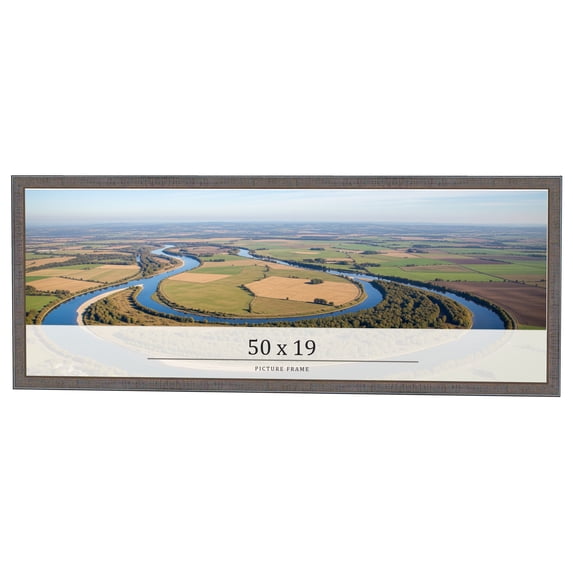 50x19 Frame Blue Kingsley Pewter Solid Wood Picture Frame Width 0.75 Inches |Interior Depth 0.5