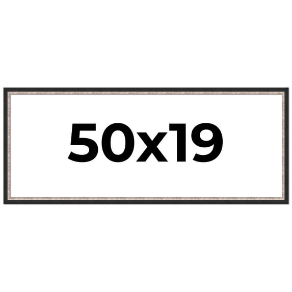 50x19 Frame Silver Real Wood Picture Frame Width 1.25 Inches | Interior Frame Depth 0.75 Inches |