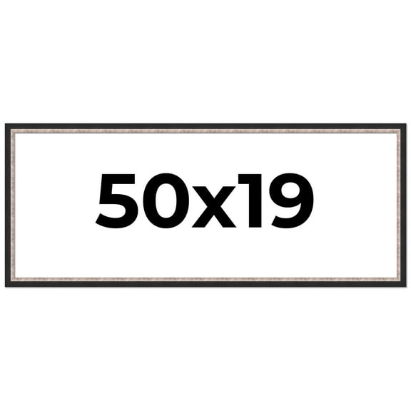 50x19 Frame Silver Real Wood Picture Frame Width 1.25 Inches | Interior Frame Depth 0.75 Inches |