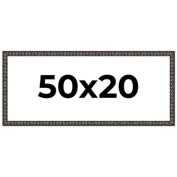 50x20 Frame Black-Brown Medieval Solid Wood Picture Frame | 1.5 Inch Moulding Width | Gotham