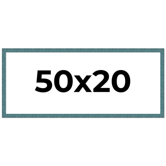 50x20 Frame Blue Rustic Barnwood Solid Wood Picture Frame Width 1.25 Inches | Interior Depth 0.5