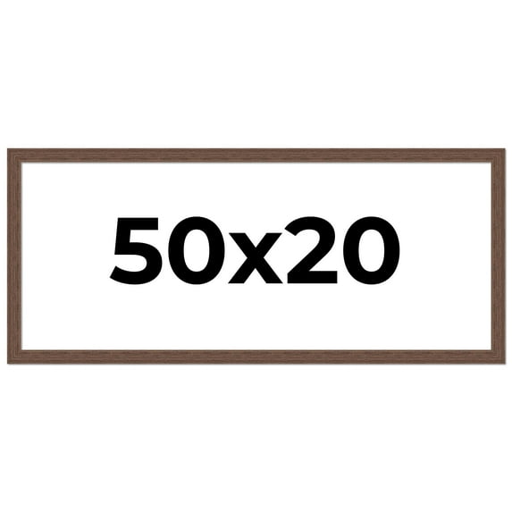 50x20 Frame Brown Farmhouse Solid Wood Picture Frame Width 1.5 Inches | Interior Frame Depth 0.5