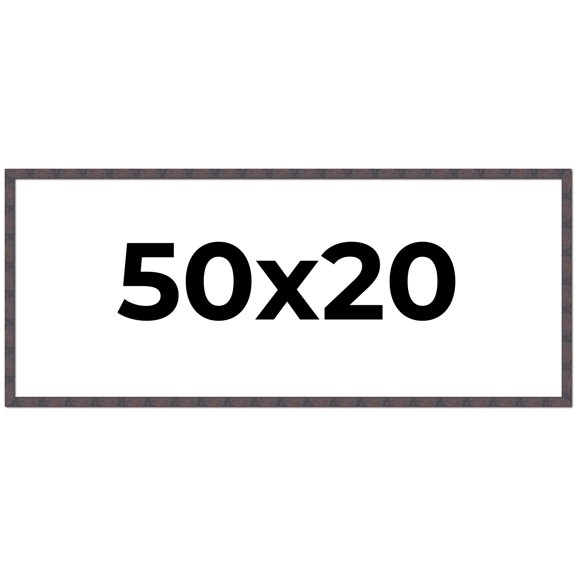 50x20 Frame Brown Rustic Lacquered Walnut Solid Wood Picture Frame Width | 0.875 Inch Moulding