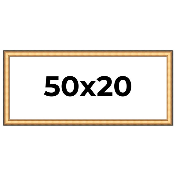 50x20 Frame Gold Plein Aire Solid Wood Picture Frame Width 2 Inches | Interior Frame Depth 0.5