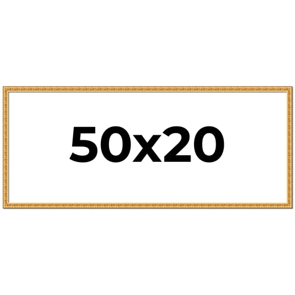 50x20 Frame Gold Real Wood Picture Frame Width 1 inches | Interior Frame Depth 0.5 inches | Edwina