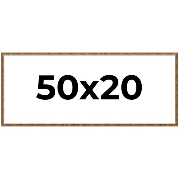 50x20 Frame Gold Solid Wood Picture Frame - Complete Modern Photo Frame Includes UV Acrylic