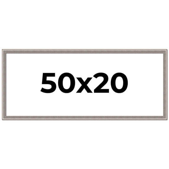 50x20 Frame Grey Real Wood Picture Frame Width 1.25 inches | Interior Frame Depth 0.5 inches | Hans