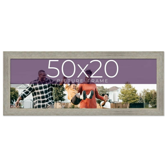 50x20 Frame Grey Real Wood Picture Frame Width 1.5 Inches | Interior Frame Depth 0.5 Inches | Barn